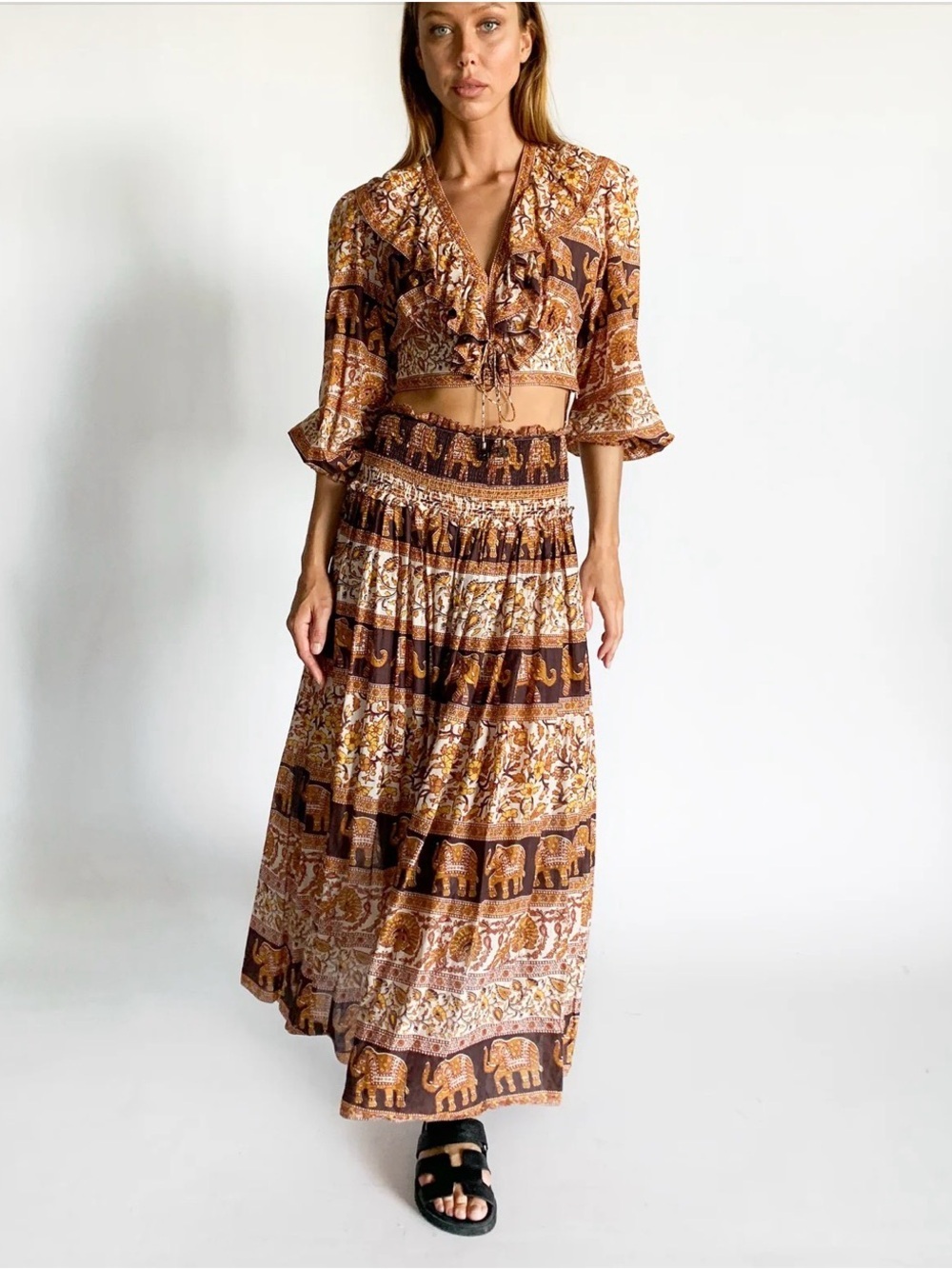Zimmermann Set Elephant Blouse & Maxi Skirt size small